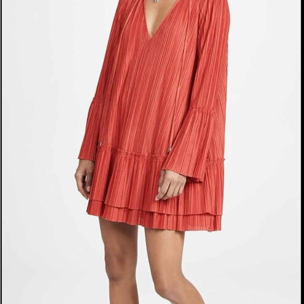 Free People Red Flared Mini Dress